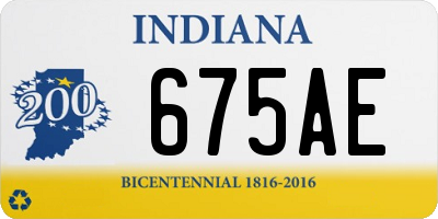 IN license plate 675AE