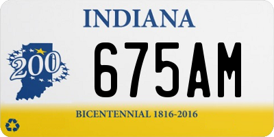 IN license plate 675AM