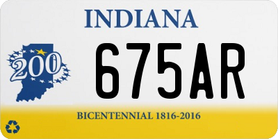 IN license plate 675AR