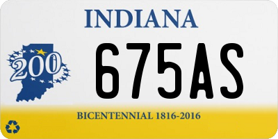 IN license plate 675AS