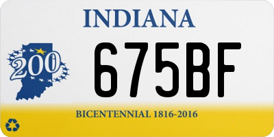 IN license plate 675BF