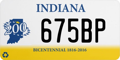 IN license plate 675BP