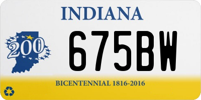 IN license plate 675BW