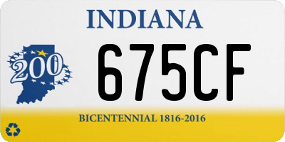 IN license plate 675CF
