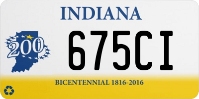 IN license plate 675CI