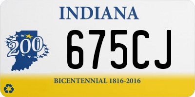 IN license plate 675CJ