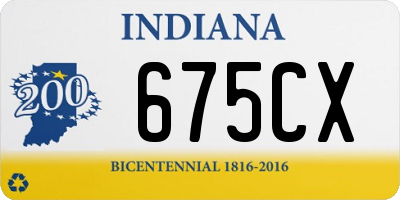 IN license plate 675CX