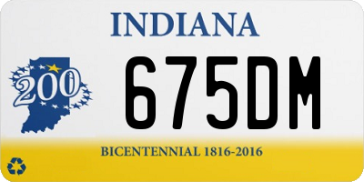 IN license plate 675DM