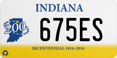 IN license plate 675ES