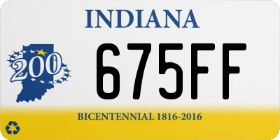 IN license plate 675FF