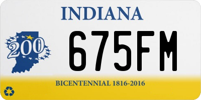 IN license plate 675FM