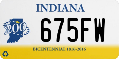IN license plate 675FW