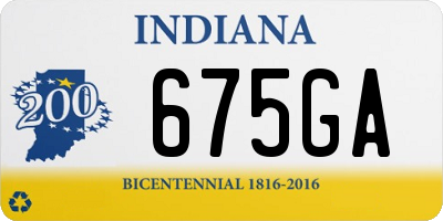 IN license plate 675GA