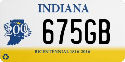 IN license plate 675GB