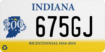 IN license plate 675GJ