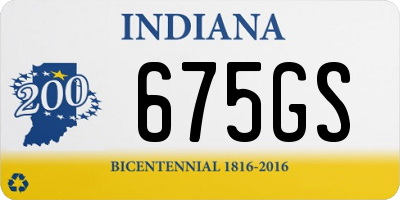 IN license plate 675GS