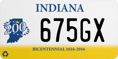 IN license plate 675GX