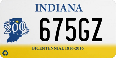 IN license plate 675GZ