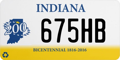 IN license plate 675HB