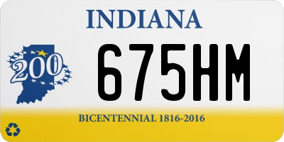 IN license plate 675HM