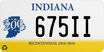 IN license plate 675II