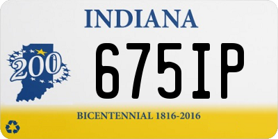 IN license plate 675IP