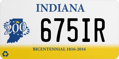 IN license plate 675IR