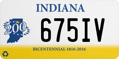 IN license plate 675IV