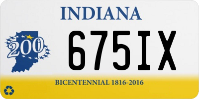 IN license plate 675IX