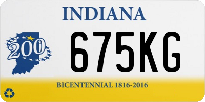 IN license plate 675KG