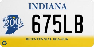 IN license plate 675LB