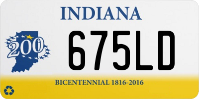 IN license plate 675LD