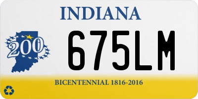 IN license plate 675LM