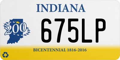 IN license plate 675LP