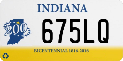 IN license plate 675LQ