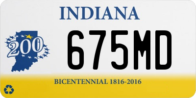 IN license plate 675MD