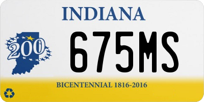 IN license plate 675MS