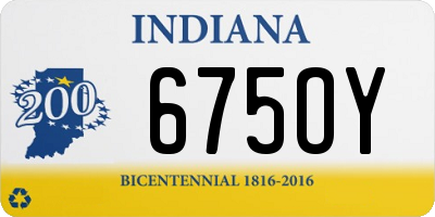 IN license plate 675OY