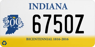 IN license plate 675OZ