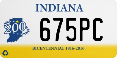 IN license plate 675PC