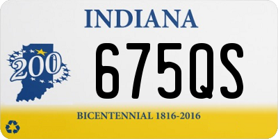 IN license plate 675QS