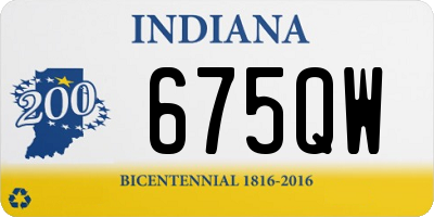 IN license plate 675QW