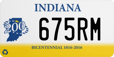 IN license plate 675RM