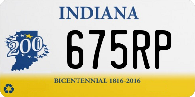 IN license plate 675RP