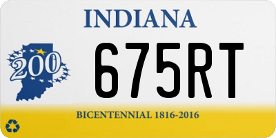 IN license plate 675RT