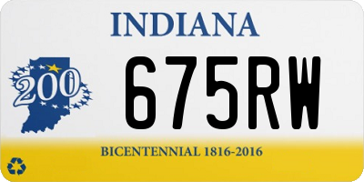 IN license plate 675RW