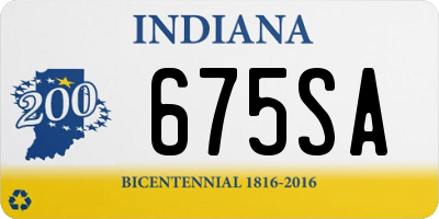 IN license plate 675SA