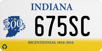IN license plate 675SC