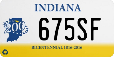 IN license plate 675SF