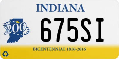 IN license plate 675SI